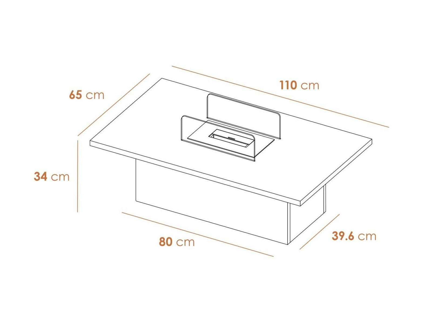 Acantha Castellon Slate Effect Bio Ethanol Coffee Table Stylish & Modern Home