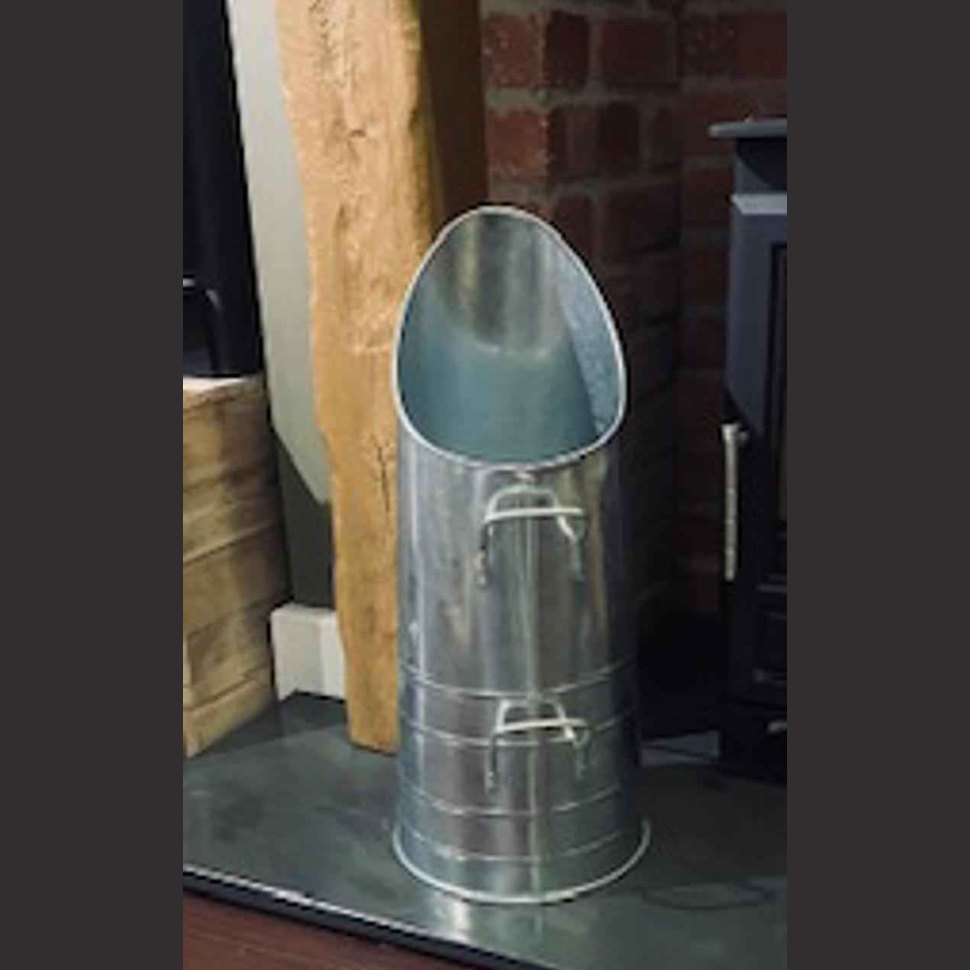 Traditional Zinc Coal Hod – Fireplace Coal Bucket, 53.5 cm