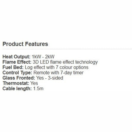 Aurora Inferno 2000 Panoramic Media Wall Electric Fire