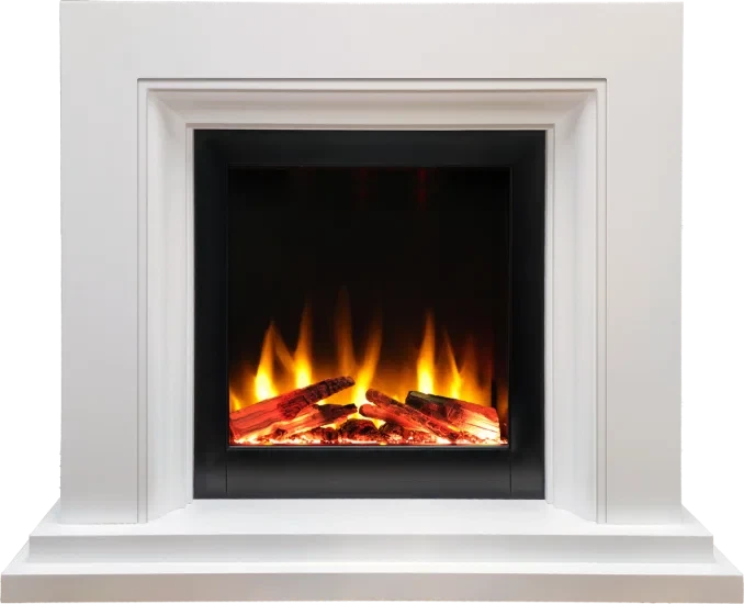 Proflame Navarro Asencio Free-Standing Electric Fireplace Suite – Smooth White
