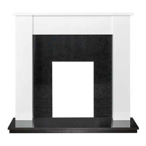 Adam Buxton 48-Inch Fireplace Suite | Pure White & Black Granite