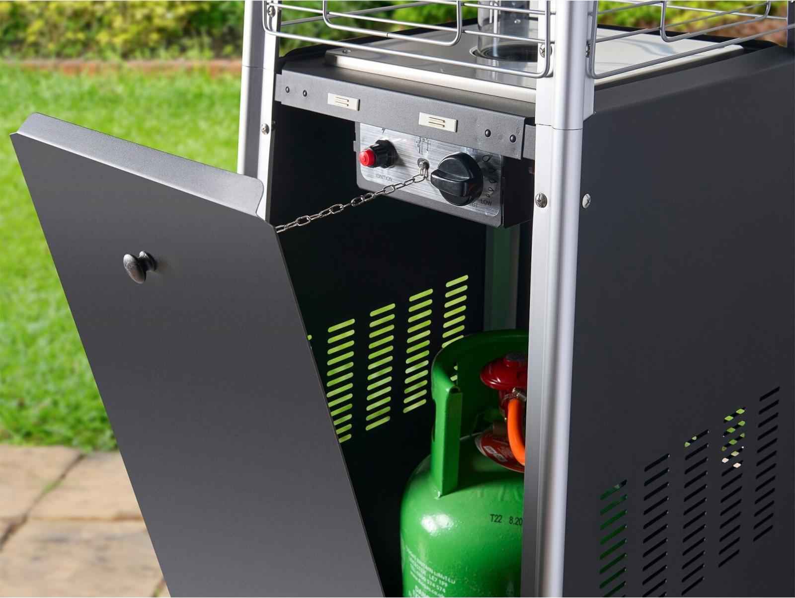 Field & Flame Alder Pyramid Patio Gas Heater in Black 13 kW