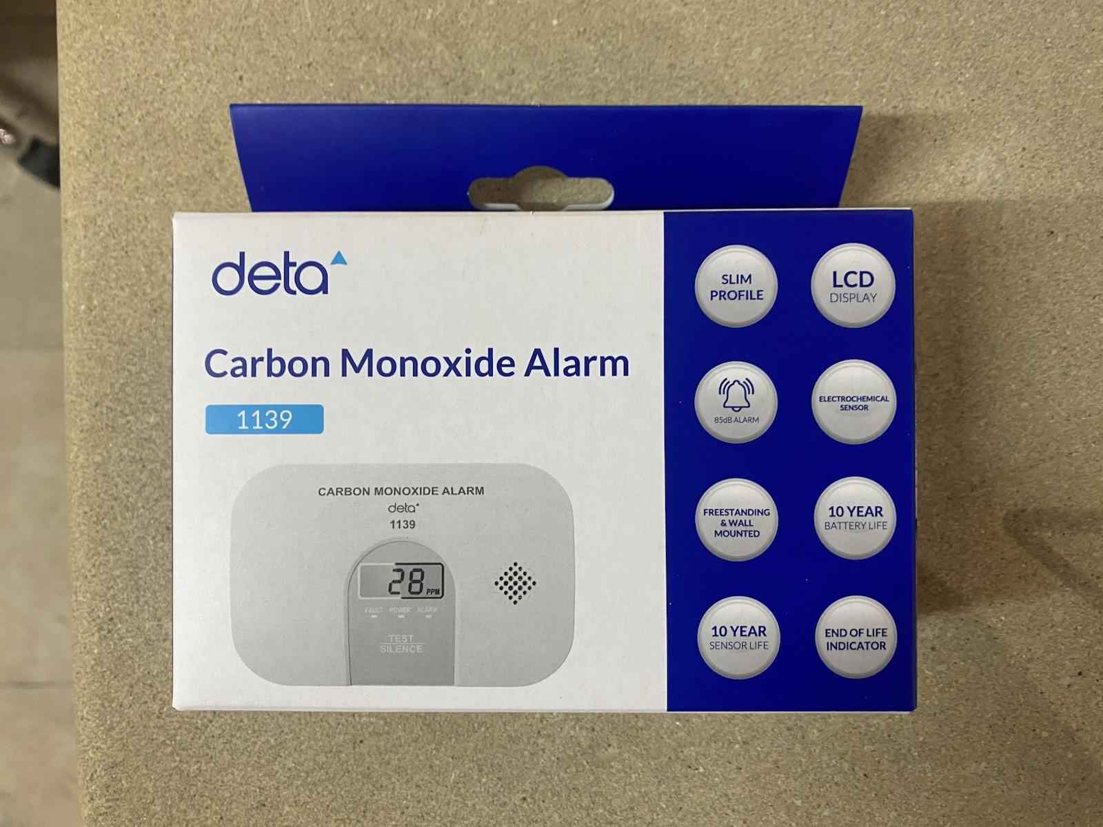 Deta 1139 Carbon Monoxide Alarm – 10-Year Sealed Battery & Digital Display
