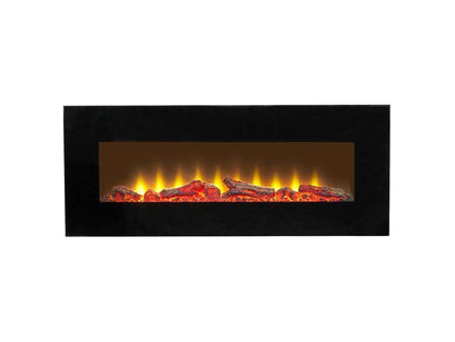 Sureflame 42" Electric Wall Mounted Fire – Black Glass LED Fireplace with Remote