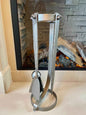 Industrial Forged Steel Fireplace Companion Set – 3 Tools & Unique Curved Stand