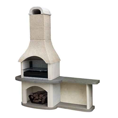 Woodford Verona Masonry Barbecue with Side Table – Outdoor Charcoal & Wood-Fired Grill
