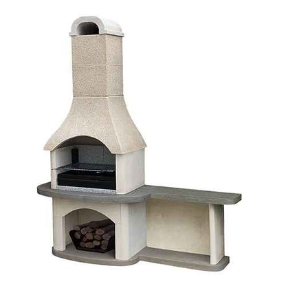 Woodford Verona Masonry Barbecue with Side Table – Outdoor Charcoal & Wood-Fired Grill