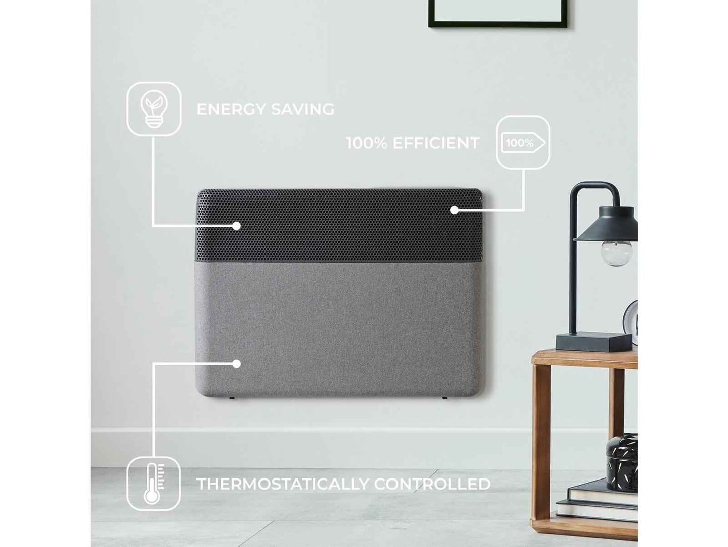 Adam Axon 1500W Convector Electric Radiator - Free Standing & Wall Mounted