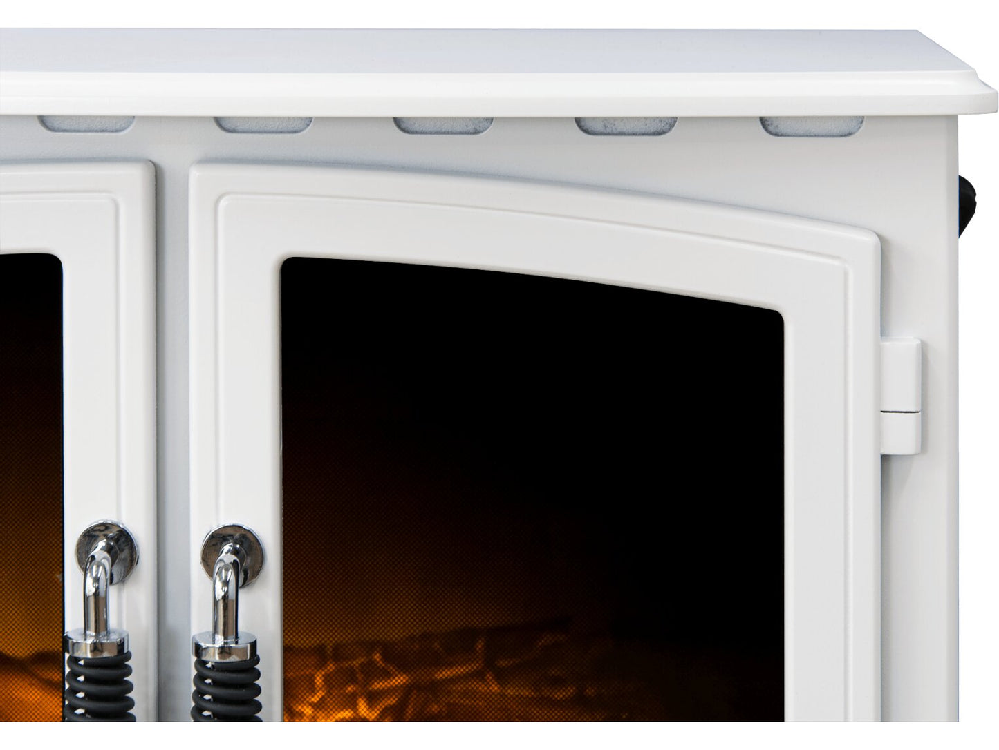 Aurora Gemini Electric Stove in White with LED Flame Effect
