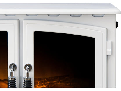 Aurora Gemini Electric Stove in White with LED Flame Effect