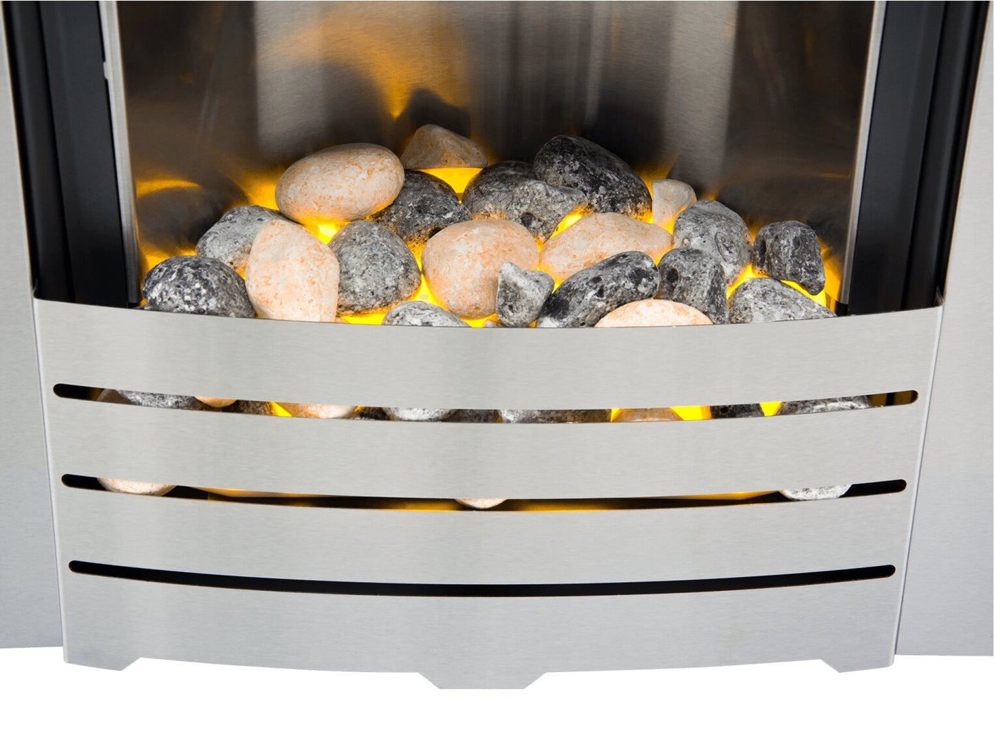 Adam Helios Electric Fire in Brushed Steel