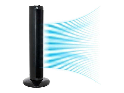 Black Tower Blade Fan – 29” Oscillating, 3 Speed Settings, Freestanding