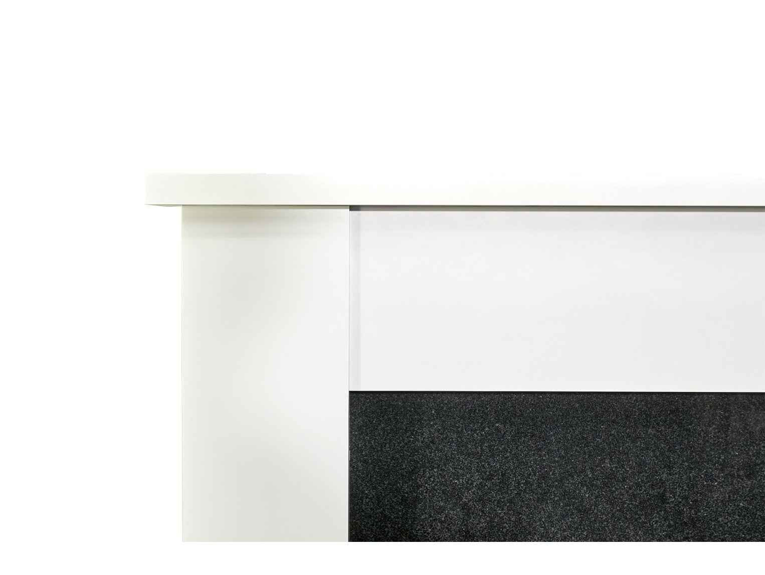 Adam Buxton 48-Inch Fireplace Suite | Pure White & Black Granite