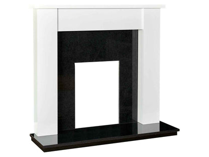 Adam Buxton 48-Inch Fireplace Suite | Pure White & Black Granite
