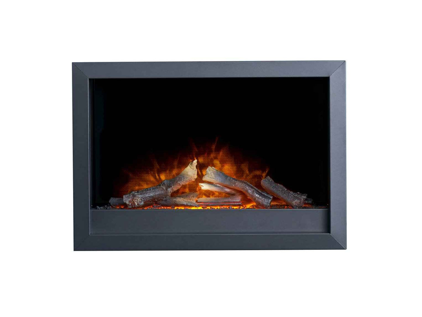Adam Toronto Electric Wall Inset Fire with Logs & Remote Control – Black | 2kW LED Flame Effect