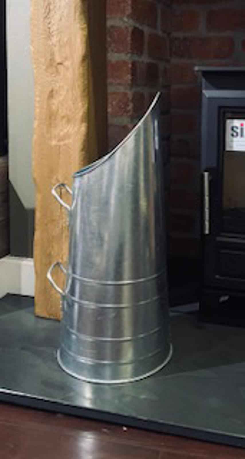 Traditional Zinc Coal Hod – Fireplace Coal Bucket, 53.5 cm