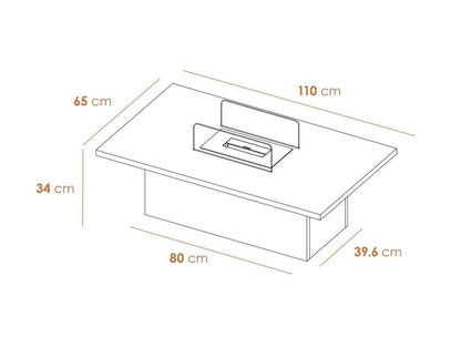 Acantha Castellon Slate Effect Bio Ethanol Coffee Table Stylish & Modern Home
