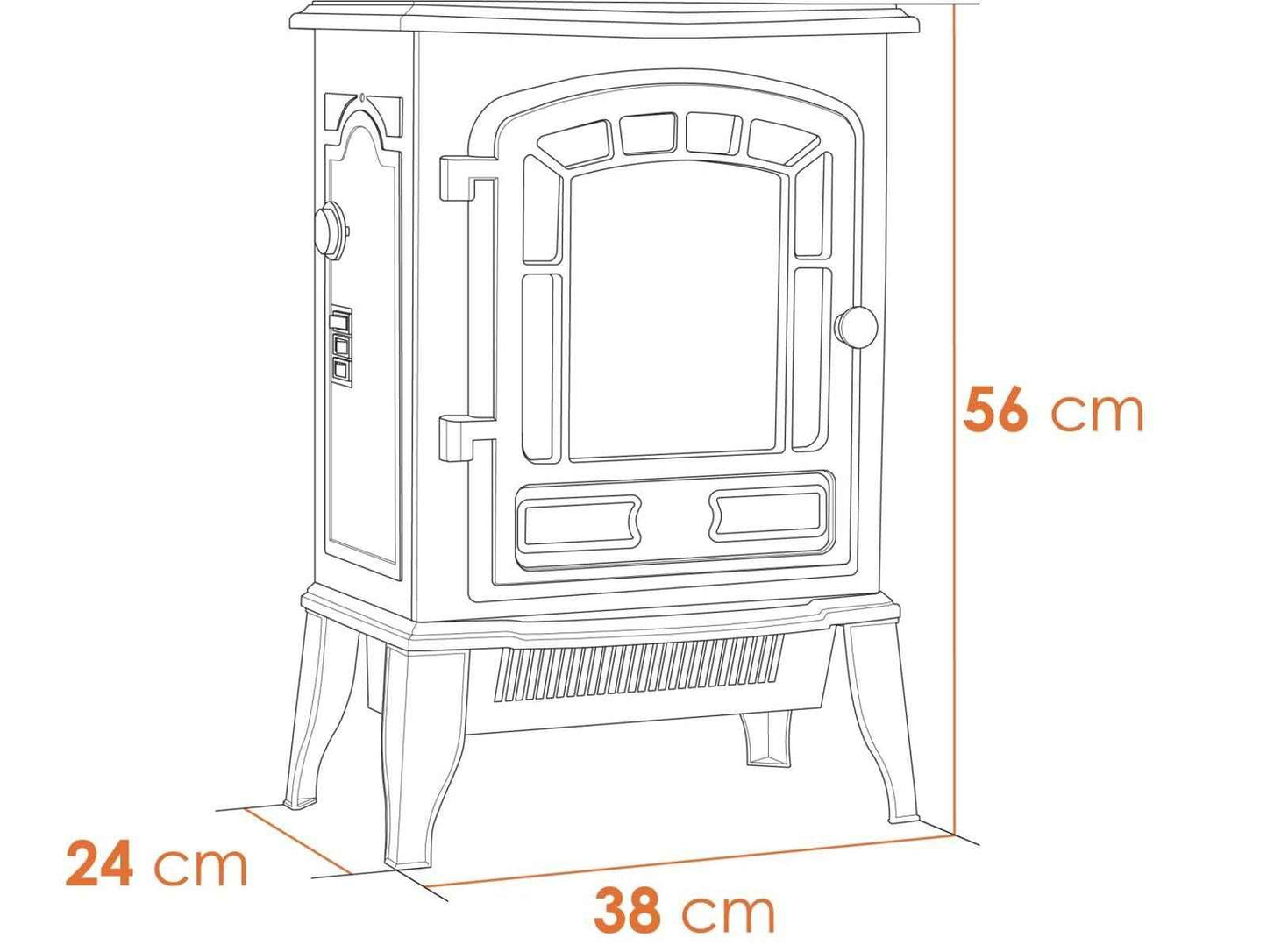 Sureflame Ripon Electric Stove – Black LED Flame Effect Heater (1.8kW)