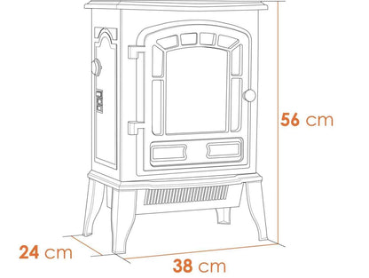 Sureflame Ripon Electric Stove – Black LED Flame Effect Heater (1.8kW)