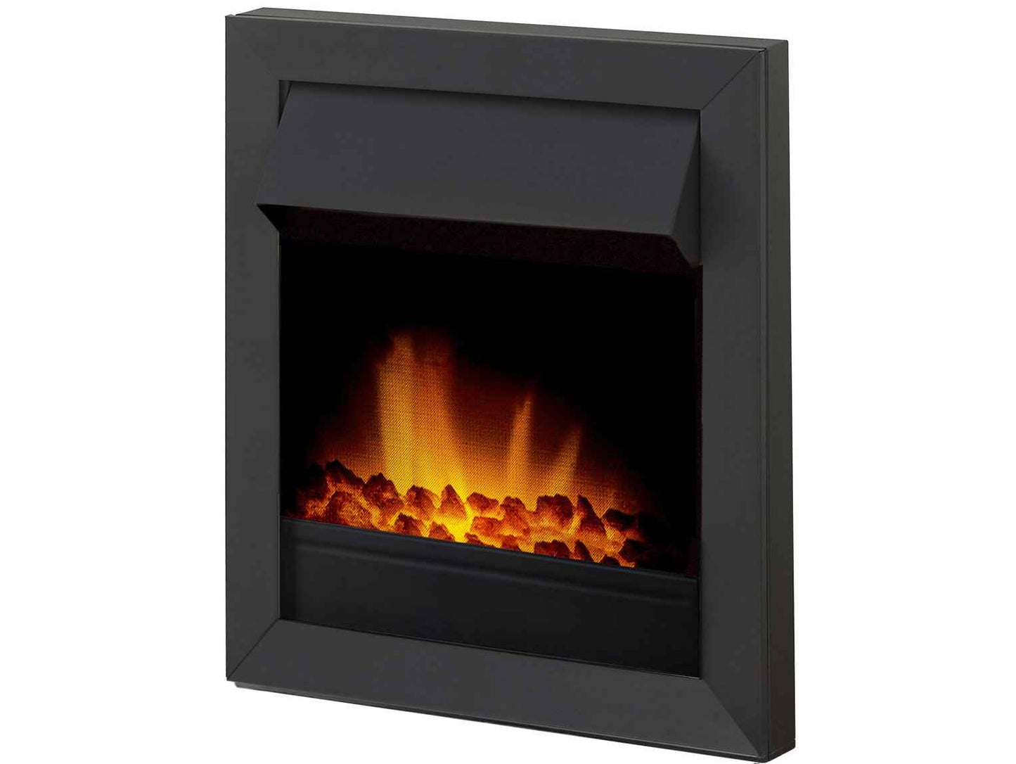 Adam Vancouver Electric Fire – Black | LED Flame & Coal Effect Inset Heater