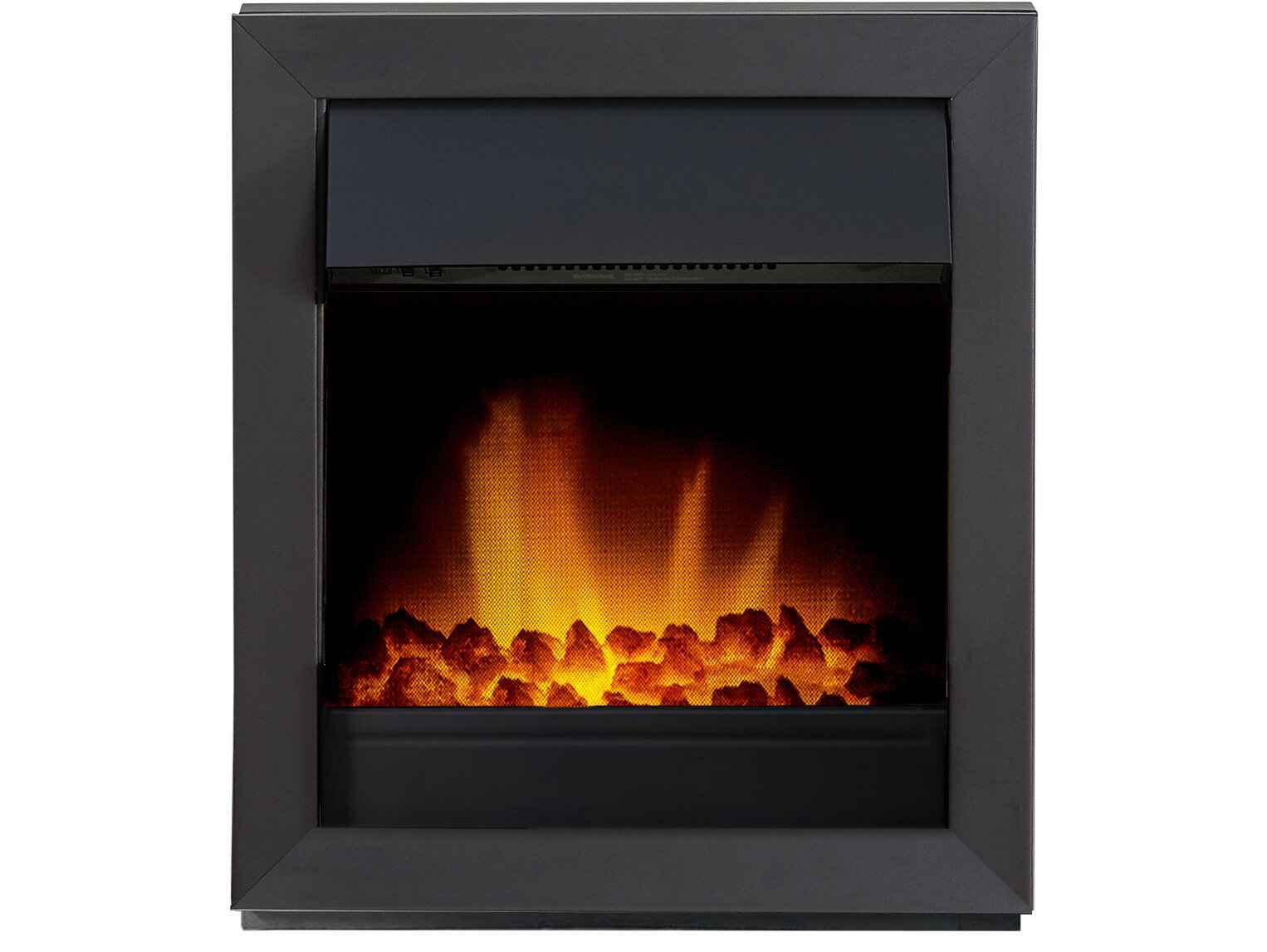 Adam Vancouver Electric Fire – Black | LED Flame & Coal Effect Inset Heater