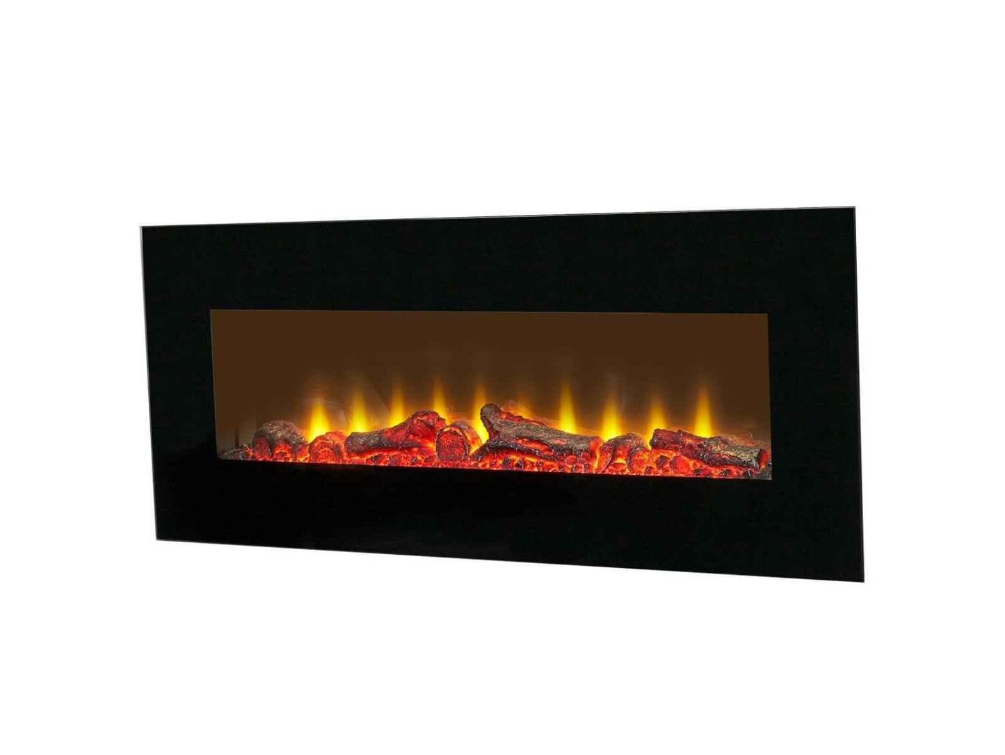 Sureflame 42" Electric Wall Mounted Fire – Black Glass LED Fireplace with Remote