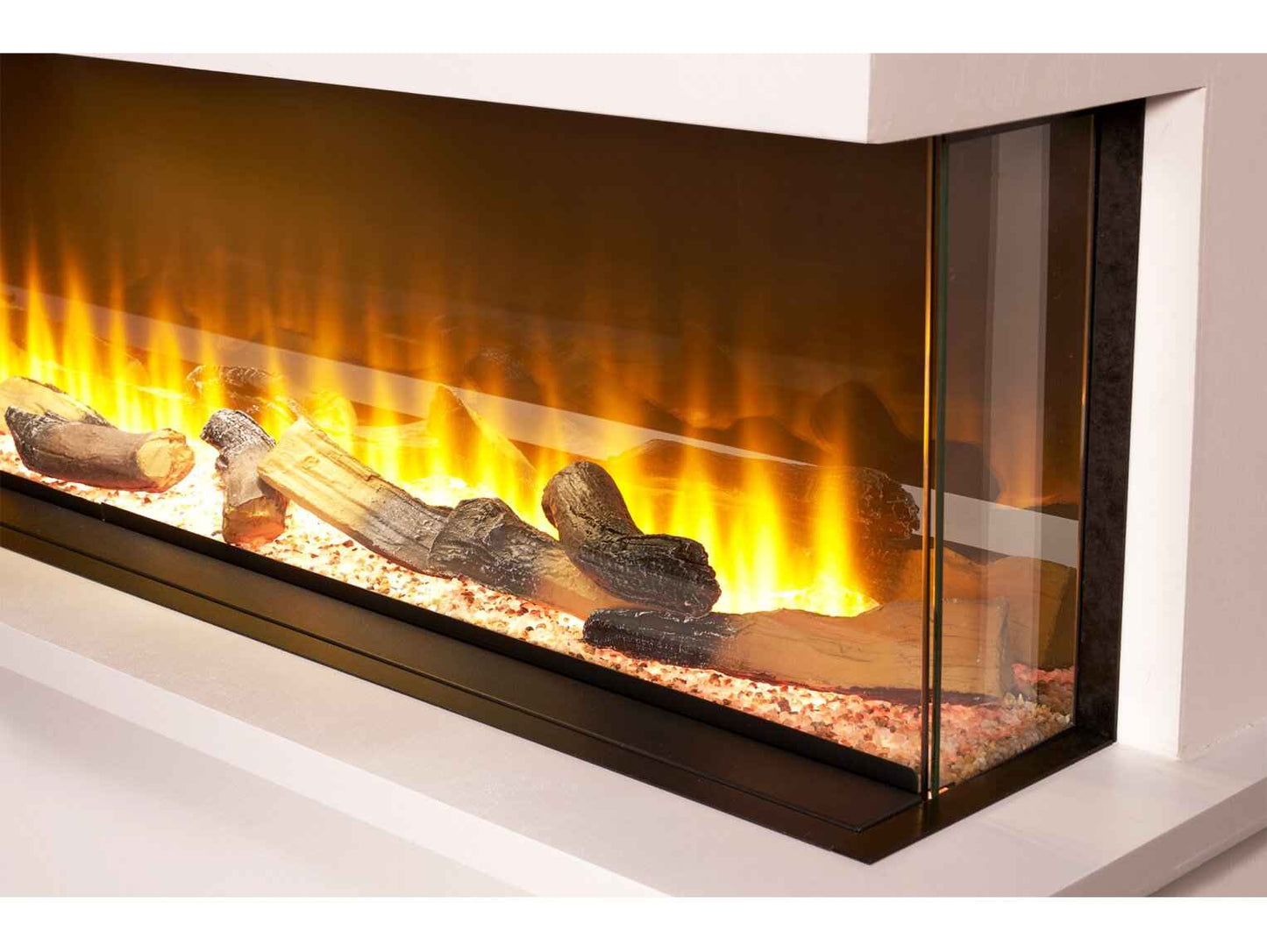 Adam Sahara Panoramic Media Wall Package 1 with 31” Electric Fire – Easy Paint MDF (Up to 35kg TV)