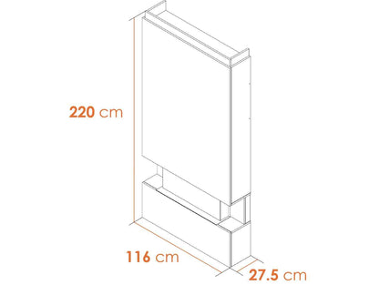 Adam Sahara Panoramic Media Wall Package 1 with 31” Electric Fire – Easy Paint MDF (Up to 35kg TV)