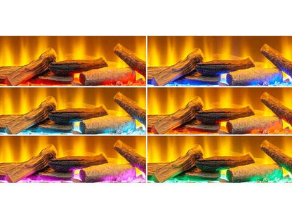 Acantha Matrix Pre-Built Pure White & Oak Effect Panoramic Media Wall with TV Recess & 150 Electric Fire