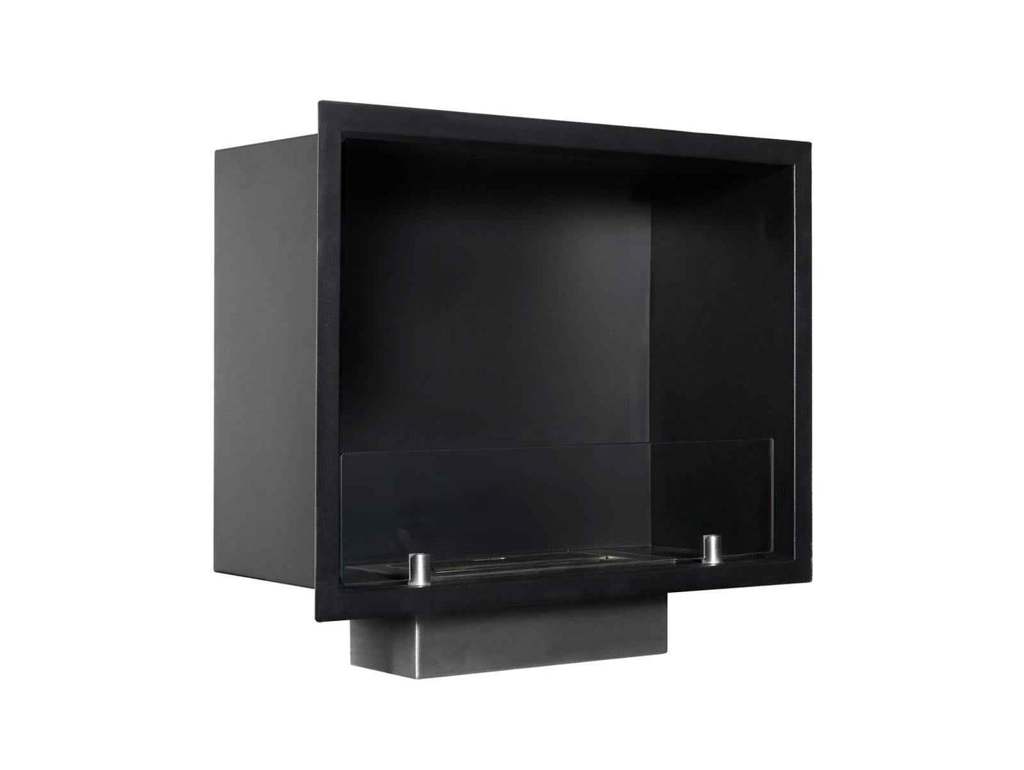 Adam Quatro Large Bio Ethanol Inset Fire 3kW Black Wall Fireplace Burner