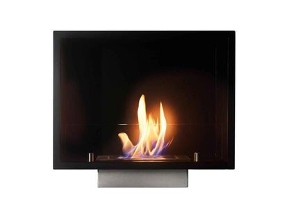 Adam Quatro Large Bio Ethanol Inset Fire 3kW Black Wall Fireplace Burner