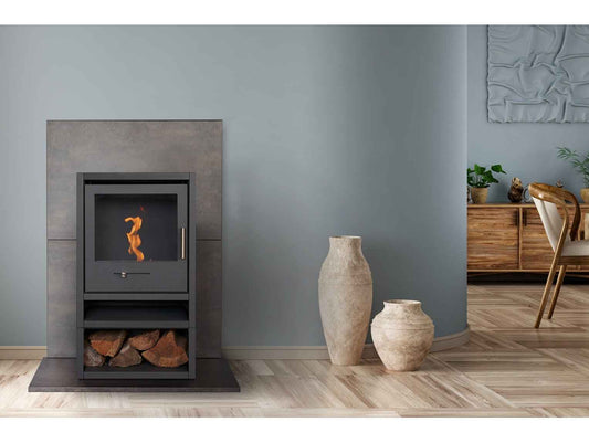 OKO S1 Bio Ethanol Stove – Charcoal Grey | Modern Indoor Heating Stove, 3 kW