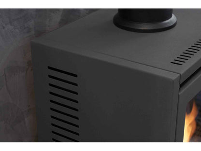 OKO S1 Bio Ethanol Stove – Charcoal Grey | Modern Indoor Heating Stove, 3 kW