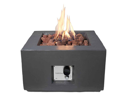 Field & Flame Aster Gas Fire Pit Grey 13kW Square Patio Heater Garden Fire Pit