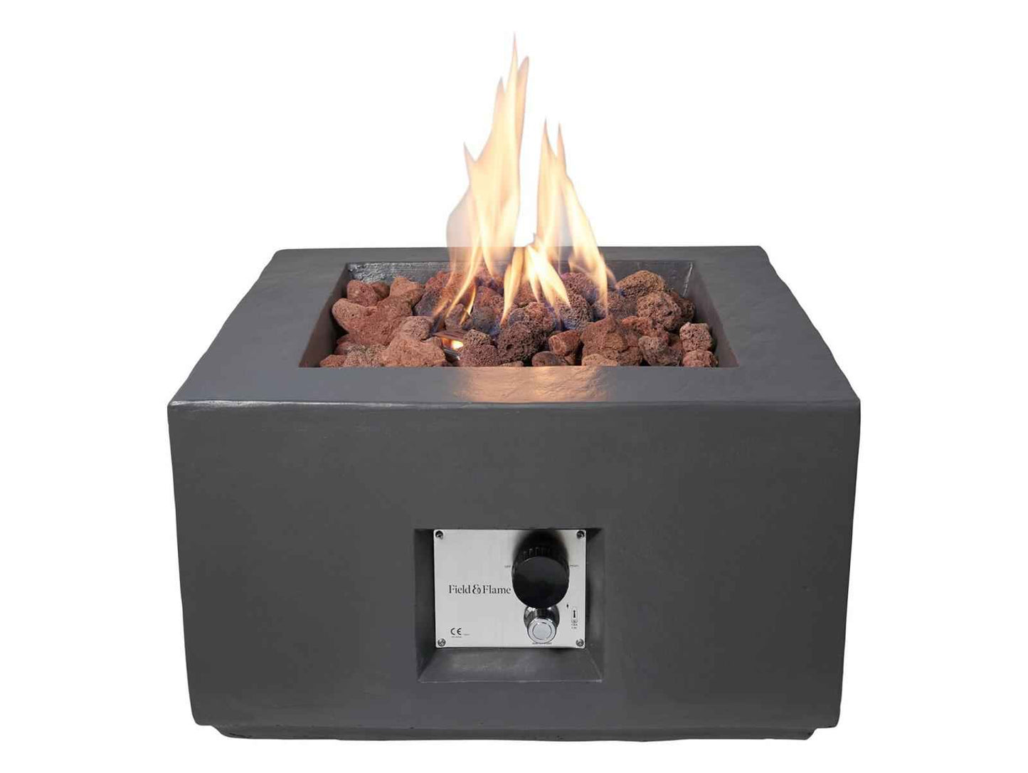 Field & Flame Aster Gas Fire Pit – Grey, 13kW / 45,000 BTU Square Patio Heater