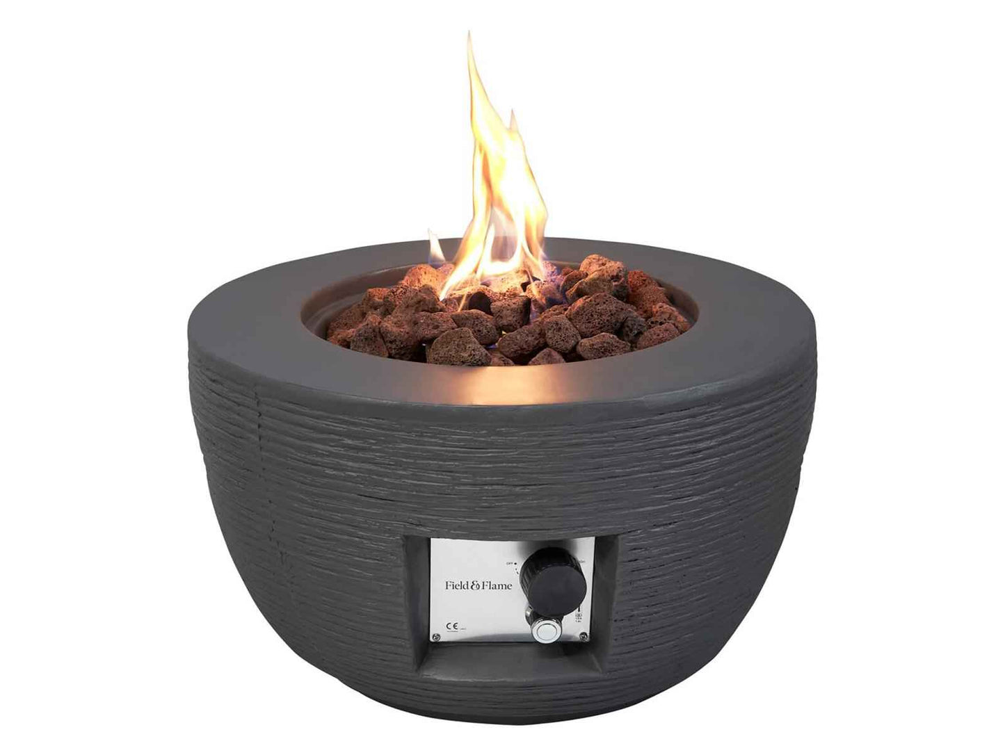 Field & Flame Marilla Gas Fire Pit Grey 13kW Bowl Patio Heater Garden Fire Pit