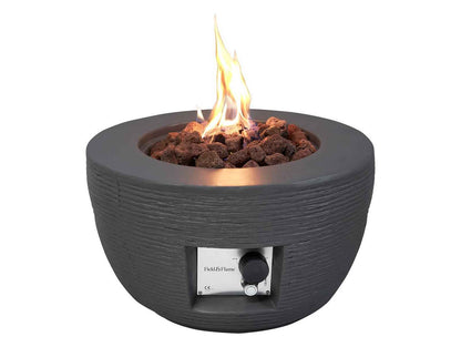 Field & Flame Marilla Gas Fire Pit Grey 13kW Bowl Patio Heater Garden Fire Pit