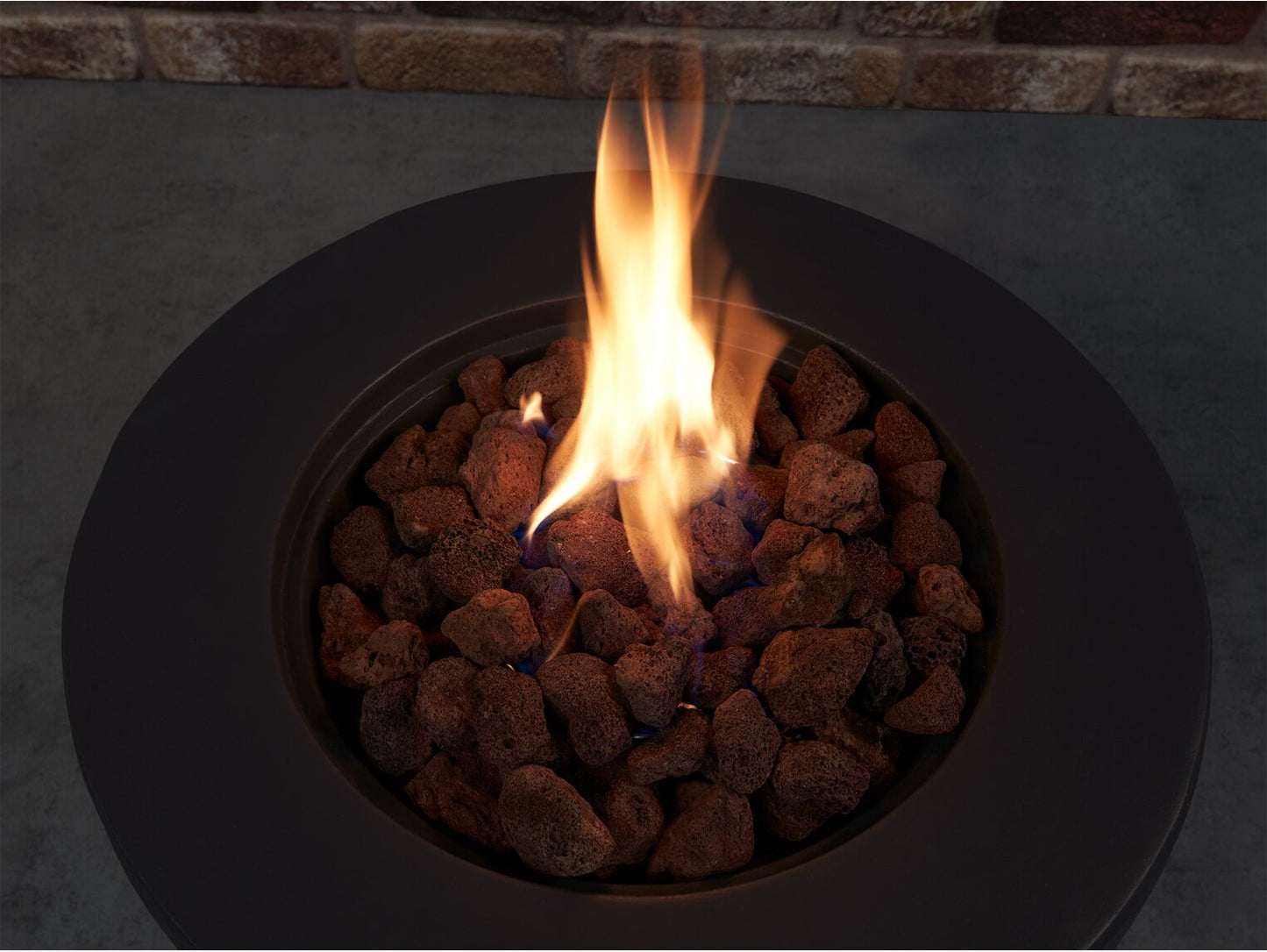 Field & Flame Marilla Grey Gas Fire Pit 13kW Outdoor Patio Heater with Lava Rock