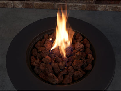 Field & Flame Marilla Grey Gas Fire Pit 13kW Outdoor Patio Heater with Lava Rock