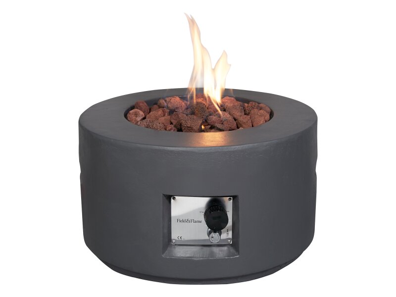 Field & Flame Canna Gas Fire Pit in Grey – 13kW Outdoor Gas Fire Bowl