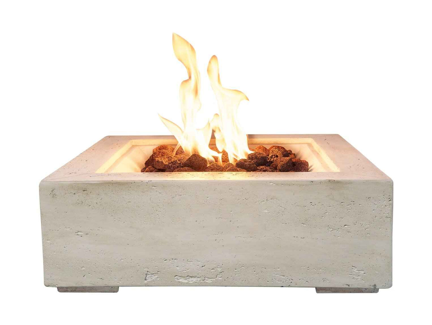 Field & Flame Mazus Gas Fire Pit  Travertine Effect |13kW Patio Heater