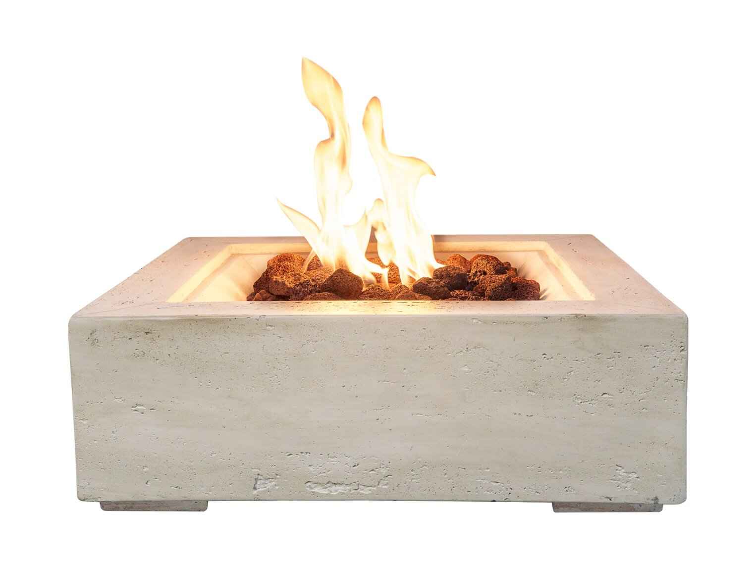 Field & Flame Mazus Gas Fire Pit  Travertine Effect |13kW Patio Heater