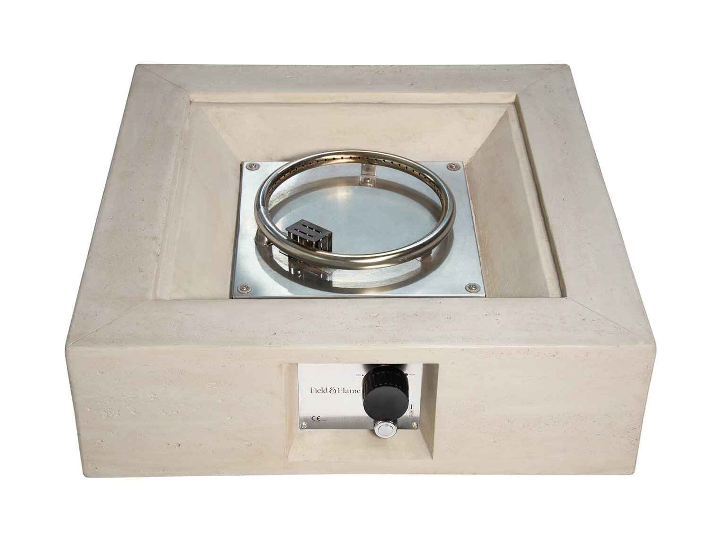 Field & Flame Mazus Gas Fire Pit  Travertine Effect |13kW Patio Heater