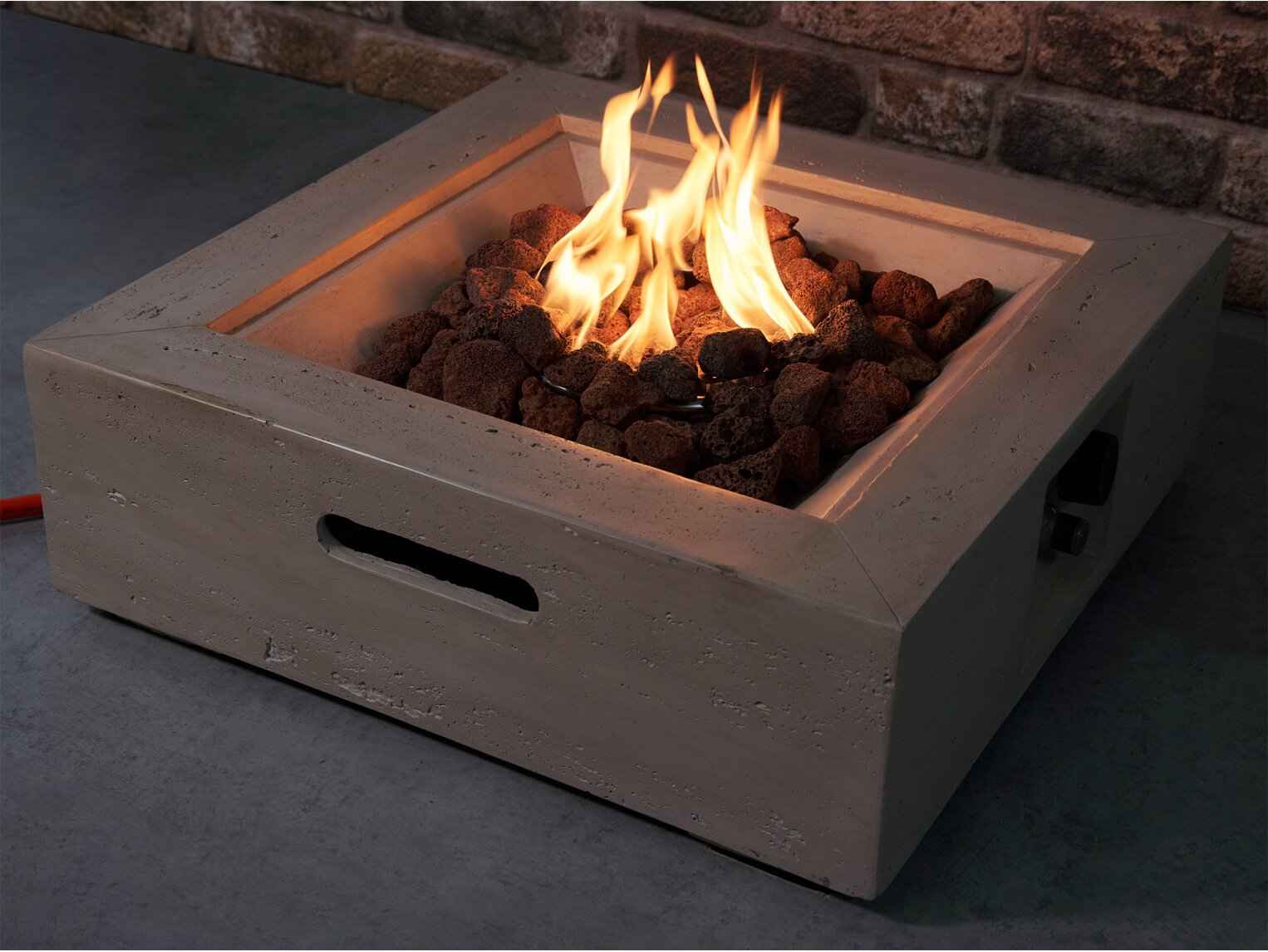 Field & Flame Mazus Gas Fire Pit  Travertine Effect |13kW Patio Heater