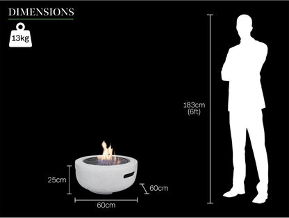 Field & Flame Dahlia Wood Burning Fire Pit BBQ – Concrete Grey