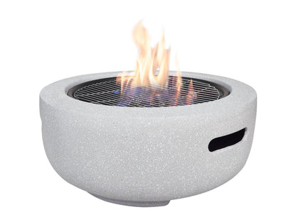 Field & Flame Dahlia Wood Burning Fire Pit BBQ – Concrete Grey