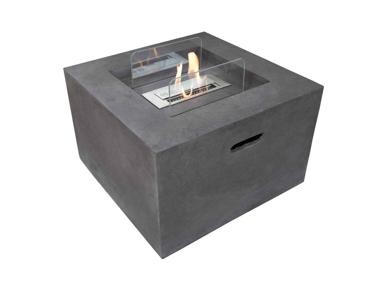 Field & Flame Cassia Bio Ethanol Fire Pit Grey Indoor Outdoor 3kW
