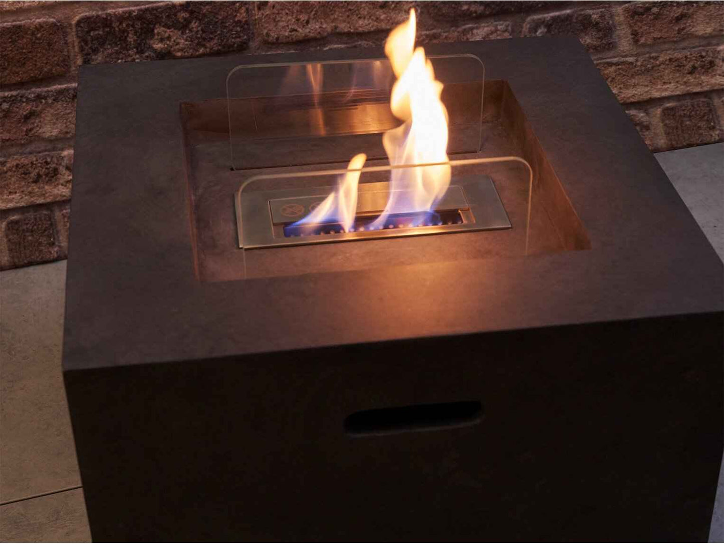 Field & Flame Cassia Bio Ethanol Fire Pit Grey Indoor Outdoor 3kW