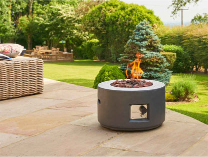Field & Flame Canna Gas Fire Pit Grey 13kW Patio Heater Garden Fire Pit