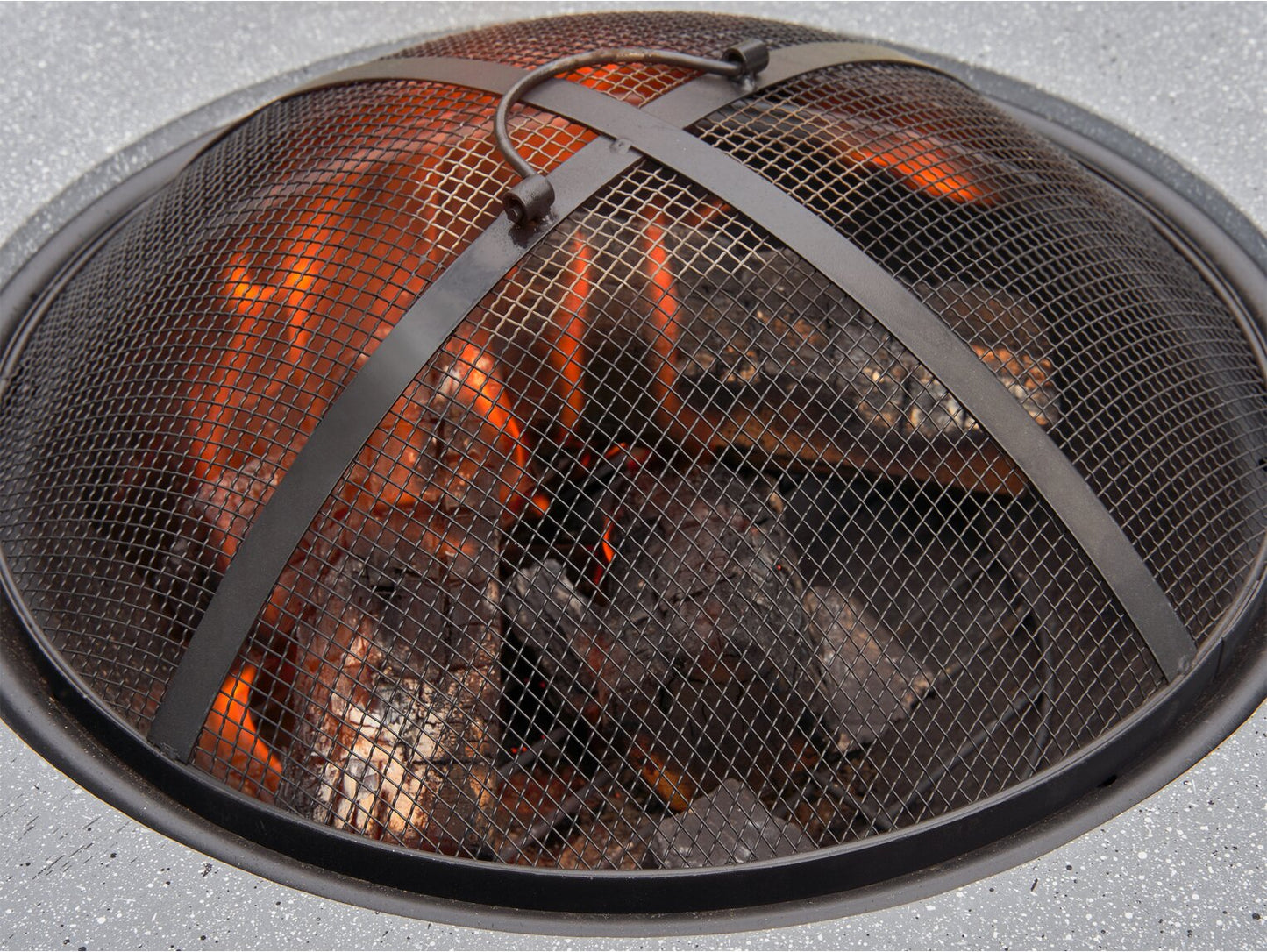 Field & Flame Dahlia Wood Burning Fire Pit BBQ – Concrete Grey